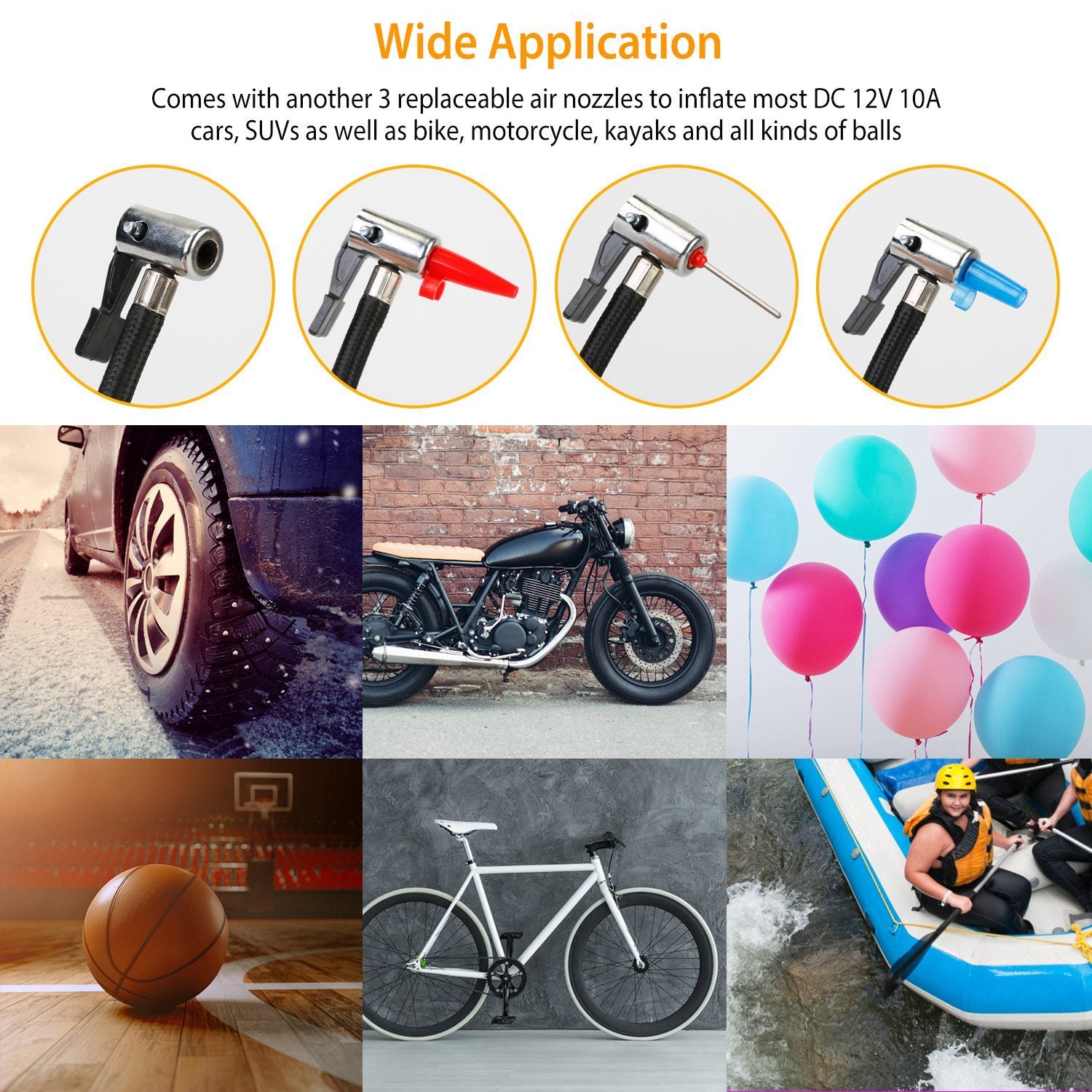 Portable Car Tire Inflator DC 12V Digital Car Air Compressor Electric Air Inflator With LED Light 150PSI - Enfance-Heureuse