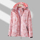 Printed Hooded Windbreaker Unisex Fashion Solid Color Zip-up Jacket Waterproof Windproof Outwear For Women Men Clothing - Enfance-Heureuse