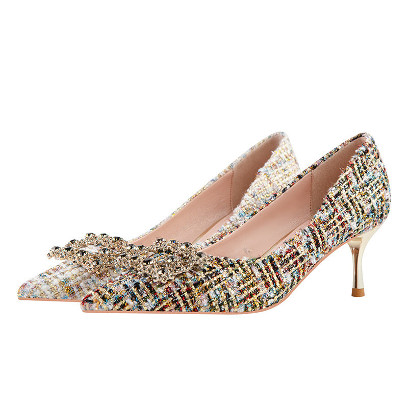 Skinny High Heels Stiletto Heel Shallow Mouth Pointed Toe - Enfance-Heureuse