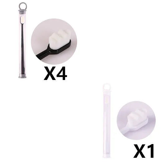 Brosse à dents ultra-fine à poils super doux, brosse de nettoyage en profondeur portable pour outils de soins bucco-dentaires, soins des dents, nettoyage buccal, voyage