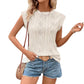Fashion Round Neck Hollow Out Micro Elastic V-neck Top For Women - Enfance-Heureuse