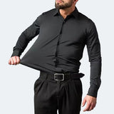 Men's Stretch Shirt Long Sleeve Non-ironing Slim Fit - Enfance-Heureuse