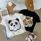 T-shirt manches courtes Panda Garçons Haut à manches mi-longues - Enfance-Heureuse