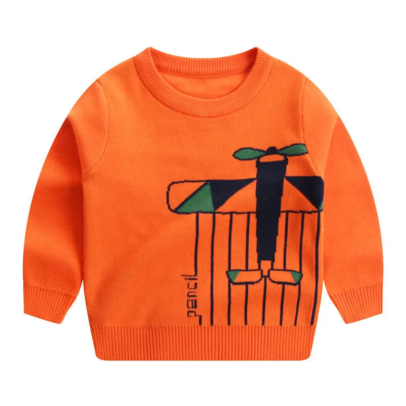 Automne et hiver pour enfants nouveau pull en coton Double couche - Enfance-Heureuse