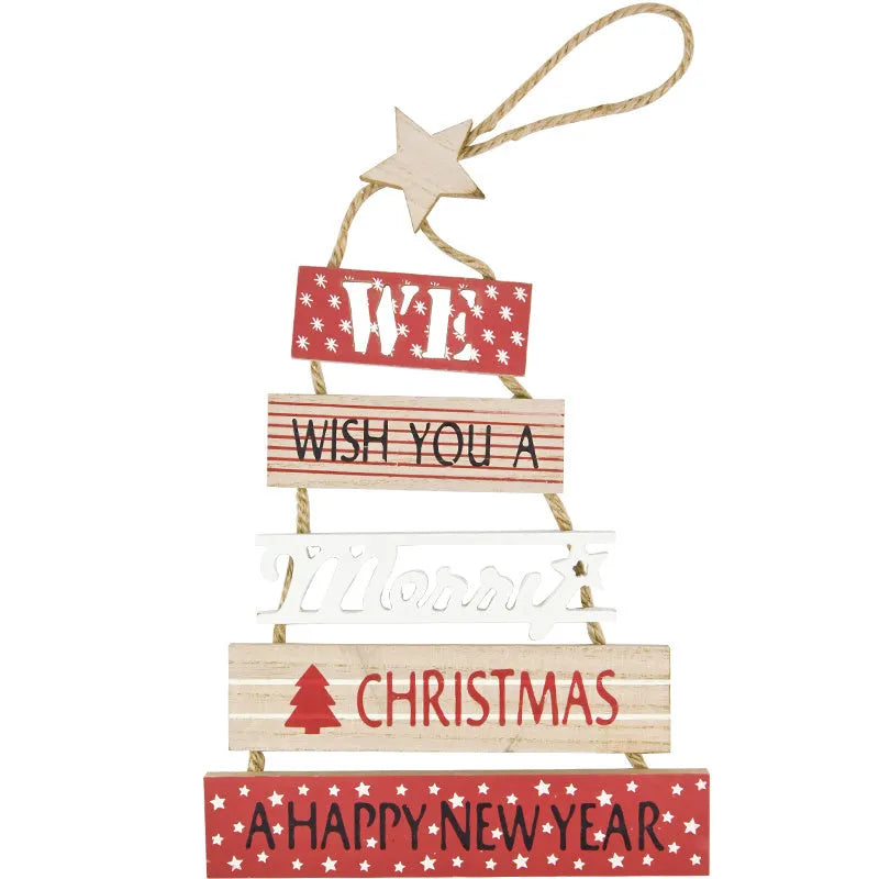 Christmas Wooden English Blessing Listing Wall Decorations - Enfance-Heureuse
