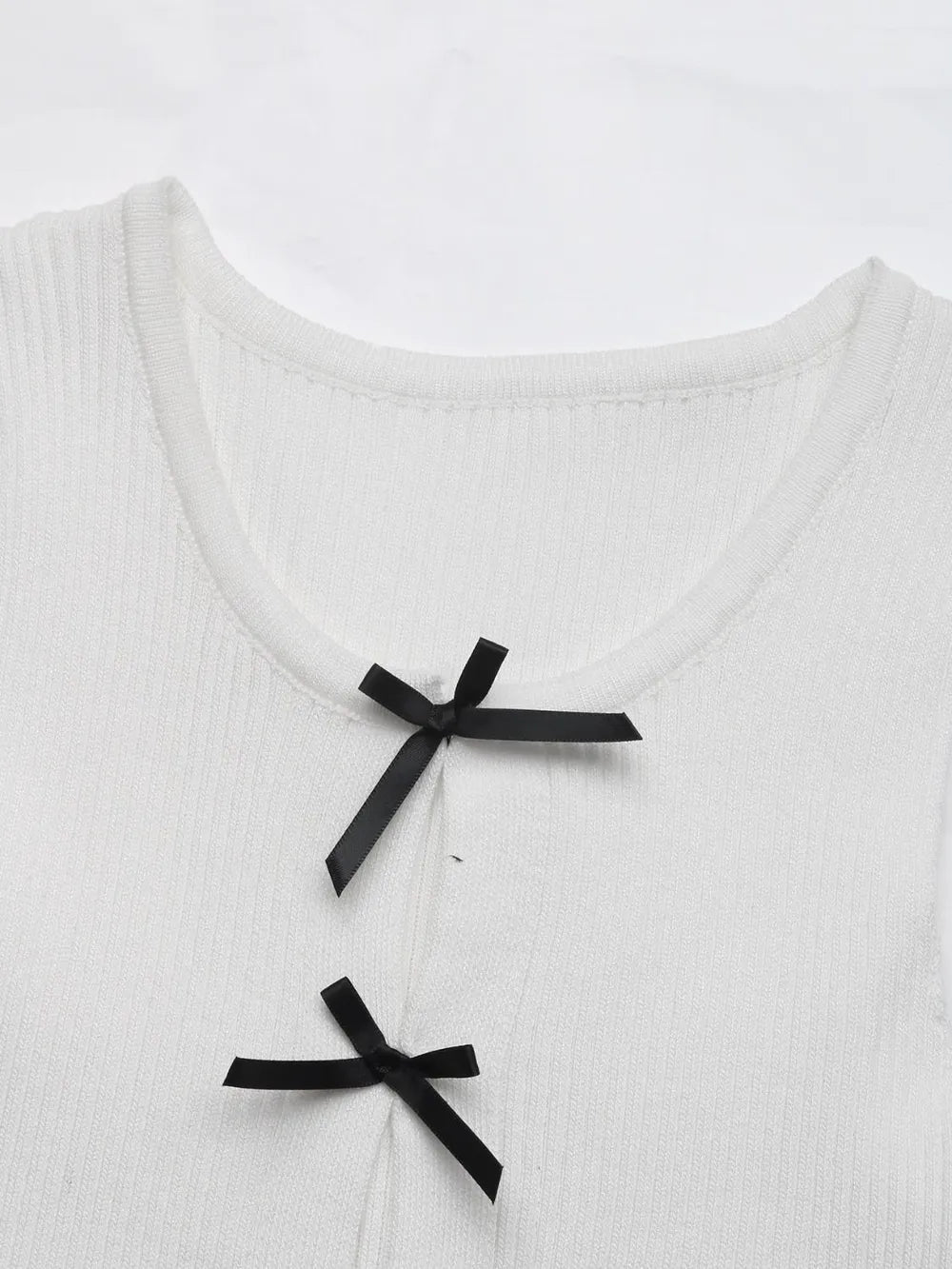 Perfee Bow Front Round Neck Tank - Enfance-Heureuse