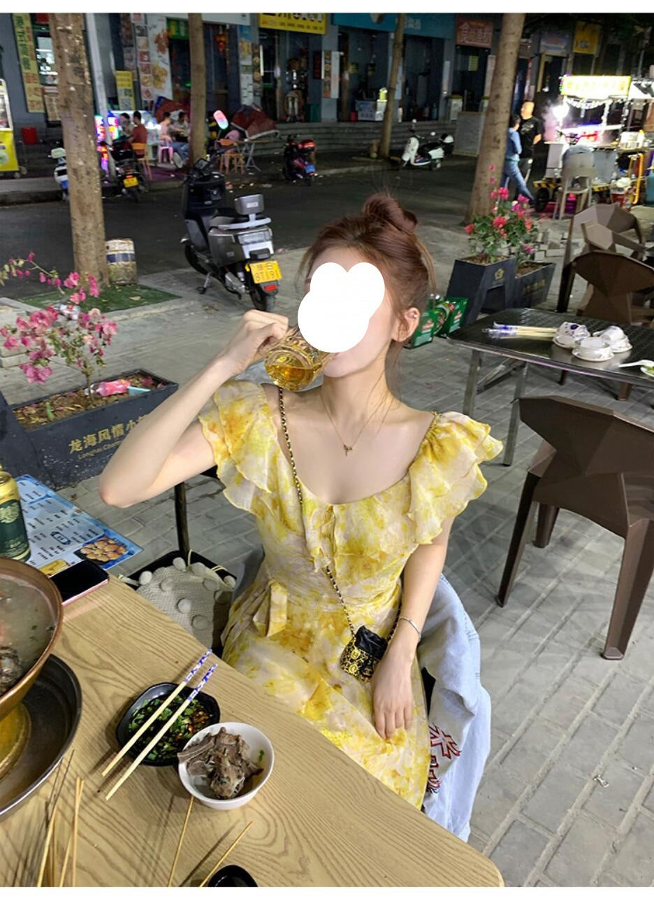 Female Spring And Autumn Beach Vacation Summer Short Sleeve Skirt - Enfance-Heureuse