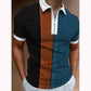 Men's Casual Short Sleeve Zip Print Polo Shirt - Enfance-Heureuse