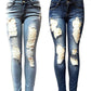 European And American Style Women Ripped Slimming Jeans - Enfance-Heureuse