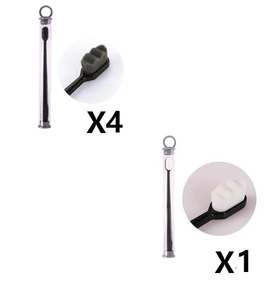 Brosse à dents ultra-fine à poils super doux, brosse de nettoyage en profondeur portable pour outils de soins bucco-dentaires, soins des dents, nettoyage buccal, voyage