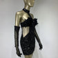 Dress Halter Feather Sequins Short Hip Skirt With Gloves Dress - Enfance-Heureuse