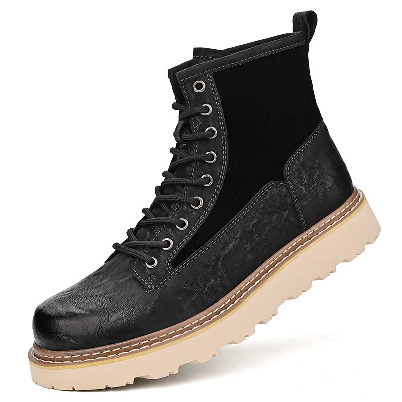 Trend Men's High-top British Style Working Boots - Enfance-Heureuse