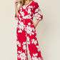 Double Take Full Size Printed Tie Back Wide Leg Jumpsuit - Enfance-Heureuse