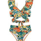 Women's Two-piece Swimsuit Ruffled Halter Bikini - Enfance-Heureuse