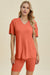 Basic Bae Full Size Ribbed V-Neck Short Sleeve Top and Shorts Set - Enfance-Heureuse