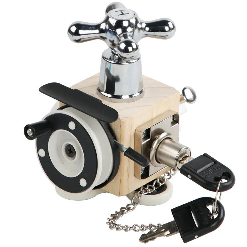 Busy Block Children's Montessori Early Education Teaching Aids Kindergarten Montessori Unlocking Toys - Enfance-Heureuse