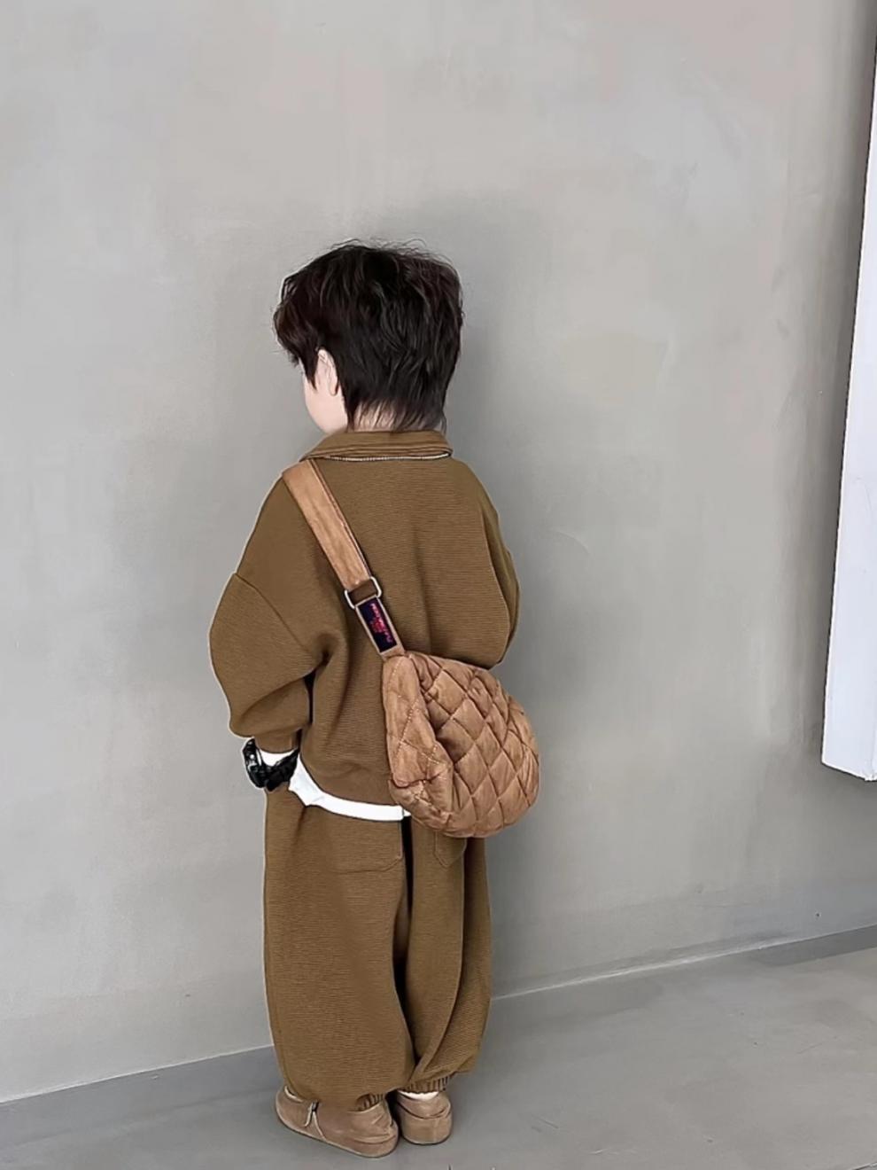 Boys' Simple Waffle Top Pants Suit - Enfance-Heureuse