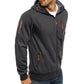 Men's Casual Zipper Hooded Sweater Solid Color Sports Fitness Jackets Cardigan - Enfance-Heureuse