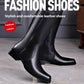 Men's Pointed Toe Business High-top Leather Boots - Enfance-Heureuse