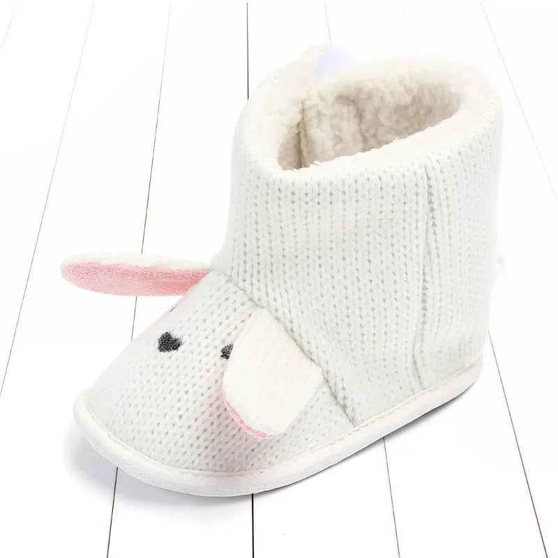 Bébé Laine Chaussures En Coton Chaud, Hiver Chaud Haut-dessus Chaussures - Enfance-Heureuse