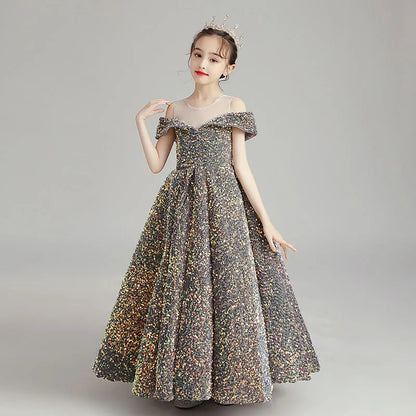 Birthday Princess Dress Little Girl Host High-end Piano Costumes - Enfance-Heureuse