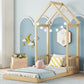 Twin House-shaped Roof Headboard Floor Bed,,without Slats,Natural - Enfance-Heureuse