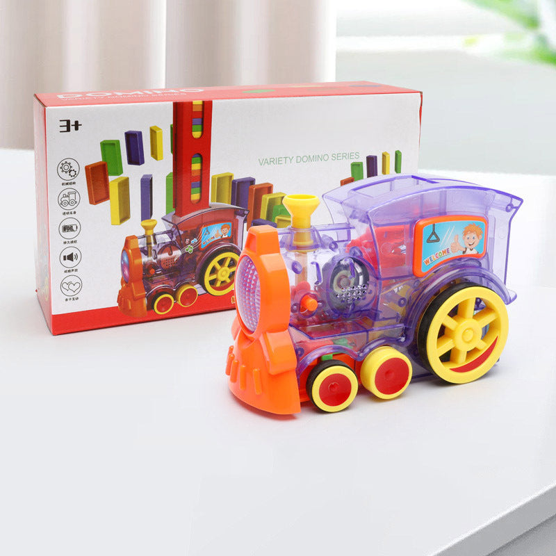 Domino Train Toys Baby Toys Car Puzzle Automatic Release Licensing Electric Building Blocks Train Toy - Enfance-Heureuse