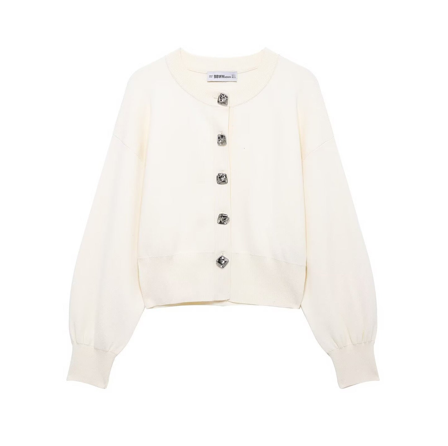 Flower Button Decoration Knitted Coat Short Mini Skirt Suit - Enfance-Heureuse