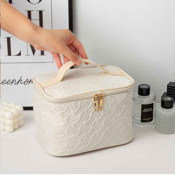 White Large Capacity Portable Travel Makeup Bag - Enfance-Heureuse