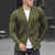 European And American Men's Solid Color Cardigan Pit Strip Casual Slim Sweater Knit Sweater - Enfance-Heureuse