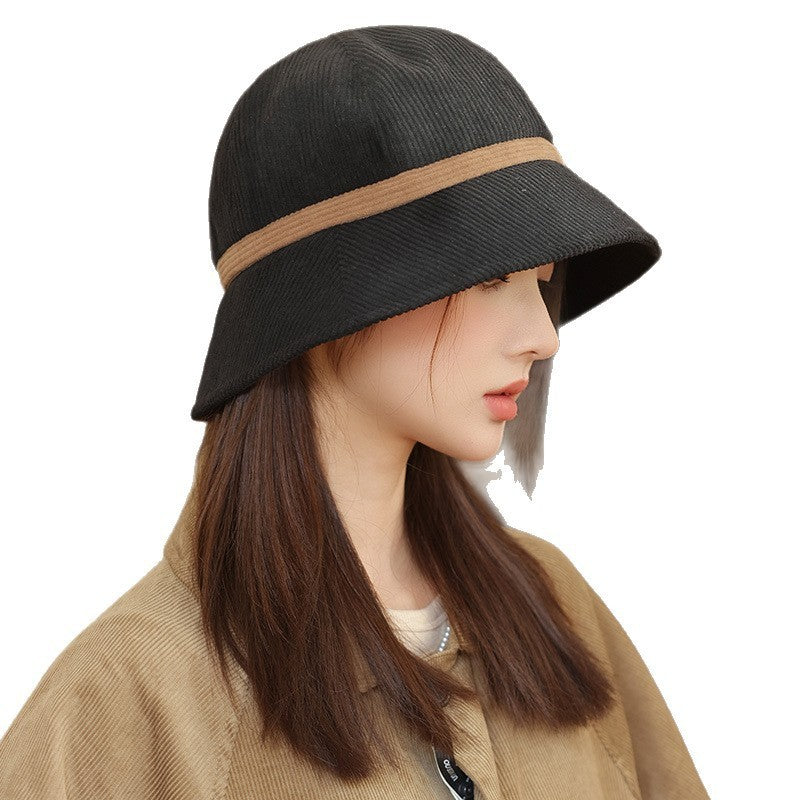 Versatile High-grade Corduroy Korean Style Bucket Hat
