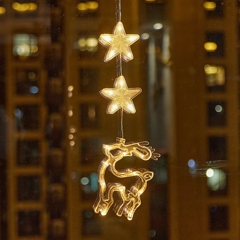 Christmas Atmosphere Layout Sucker Lamp Window Creative Decoration - Enfance-Heureuse