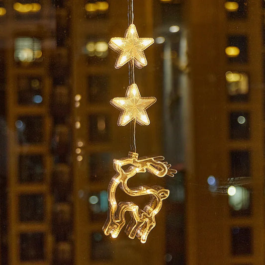 Christmas Atmosphere Layout Sucker Lamp Window Creative Decoration - Enfance-Heureuse