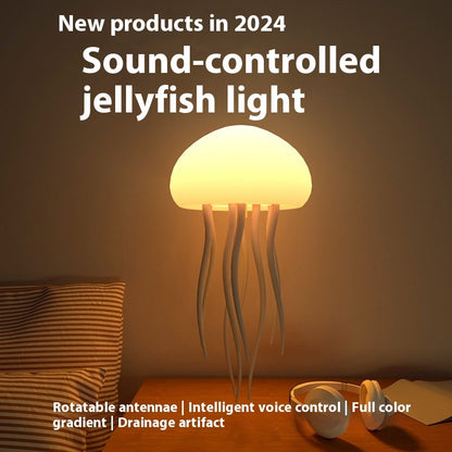 Jellyfish Mood Lamp LED Jellyfish Night Light Portable Jellyfish Lamp Jellyfish Decorations Smart Table Lamp For Bedside Desk - Enfance-Heureuse