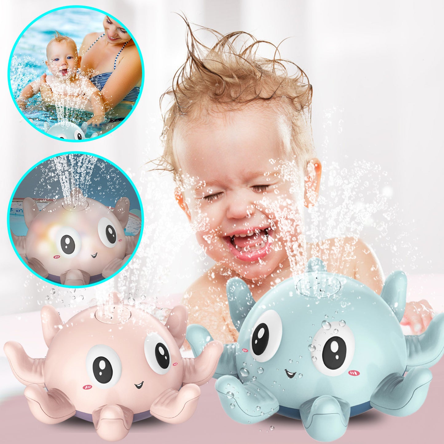 Children's Automatic Water Spray Bath Toys Bath Fun Toys With Flashing Water Spray Toy Baby Swimming Shower With Toys New - Enfance-Heureuse