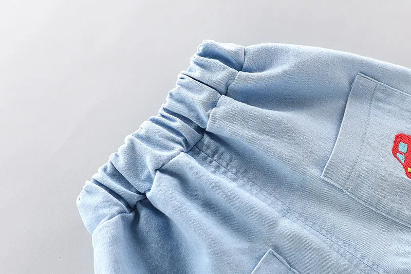 Boys' Summer Short Sleeve Korean Style Lapel Polo Shirt - Enfance-Heureuse