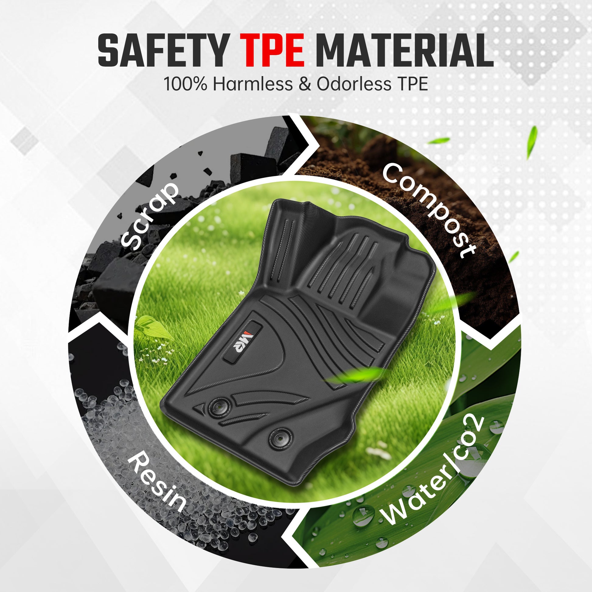 Car Floor Mats For 2021-2023 Ford Bronco 4 Doors 3D TPE All-Weather Floor Mats, Full Set Interior Car Accessories- Not Fit 2 Doors Version - Enfance-Heureuse