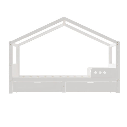 Solid Wood Children's Bed With Double Drawers - Enfance-Heureuse