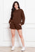 Round Neck Long Sleeve Sweatshirt and Drawstring Shorts Set - Enfance-Heureuse