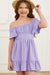 Ruffle Hem Tie-Back Flutter Sleeve Dress - Enfance-Heureuse