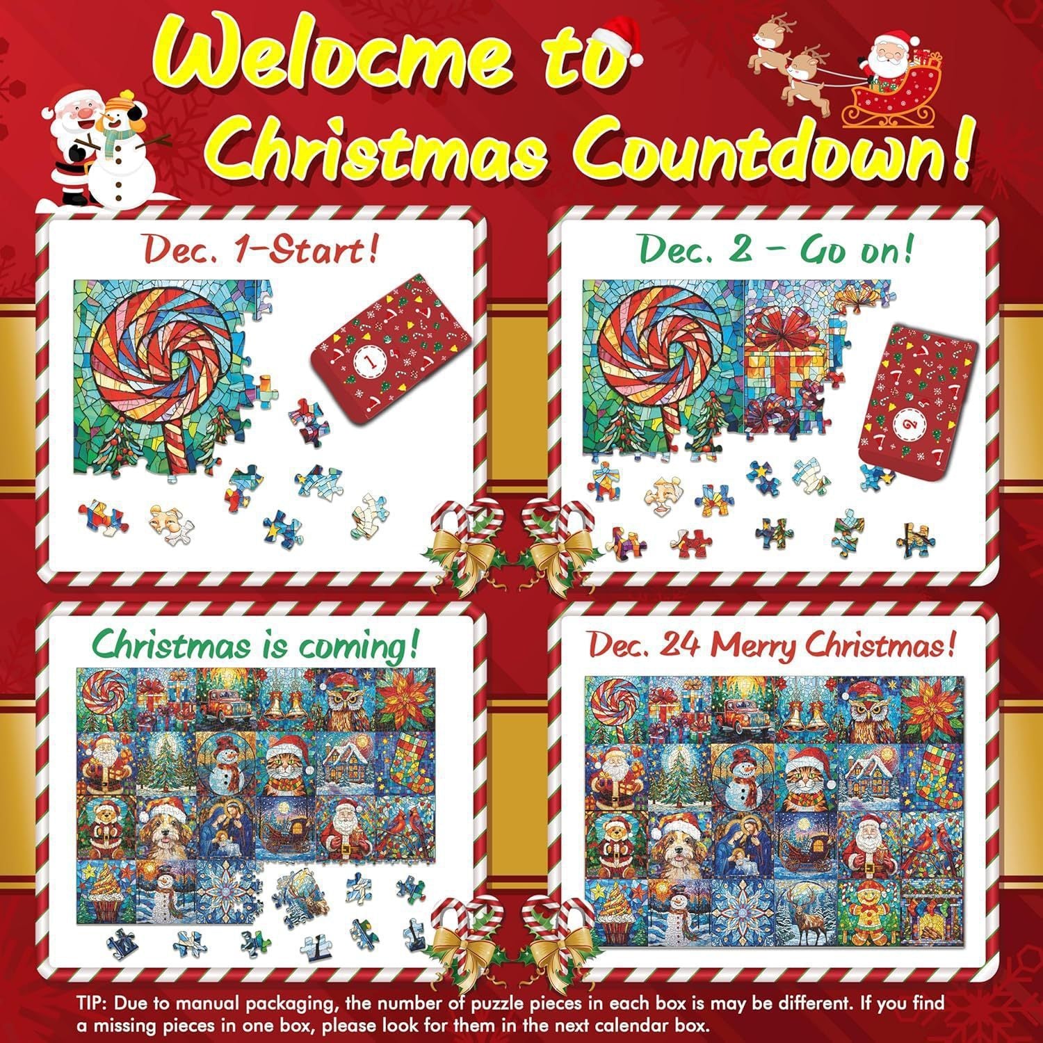 Christmas Puzzle Christmas Countdown Calendar - Enfance-Heureuse
