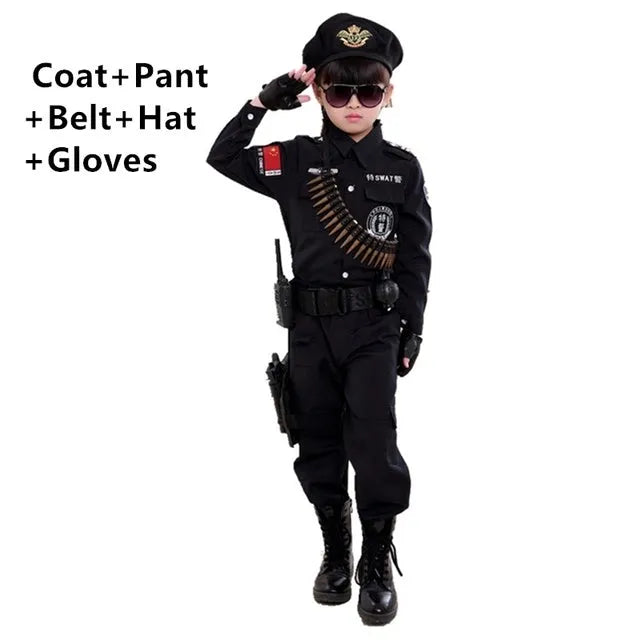 Costume de policier pour garçon Cosplay pour enfants Police de l'armée pour enfants