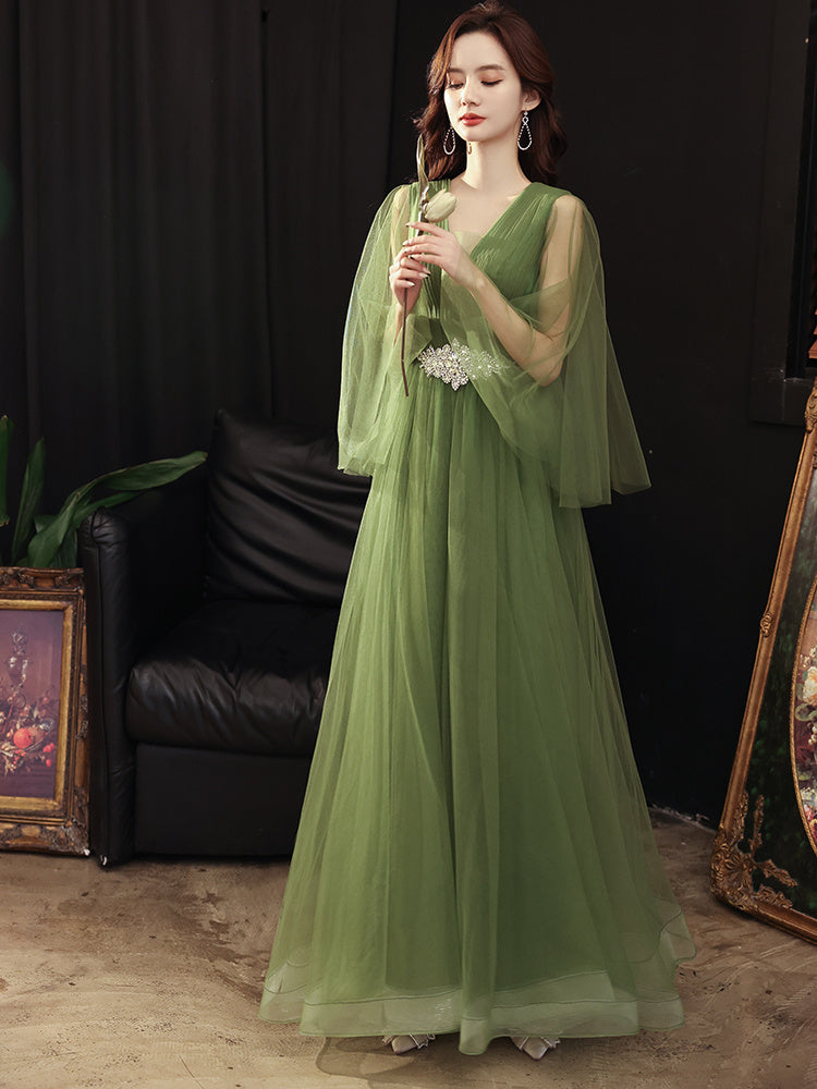 Green Wedding Dress Guzheng Art Examination Solo - Enfance-Heureuse