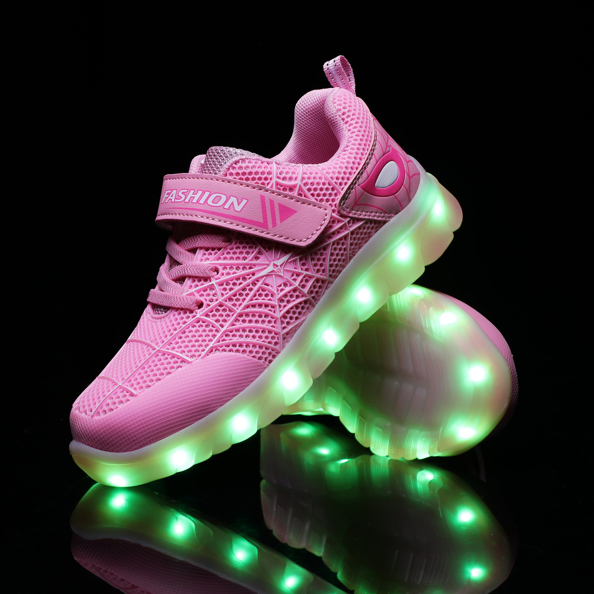 Size 26-37 Kids Led USB Recharge Glowing Shoes Children's Hook Loop - Enfance-Heureuse