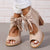 Large Size Thick Heel High Heels Women's Bow Sandals - Enfance-Heureuse