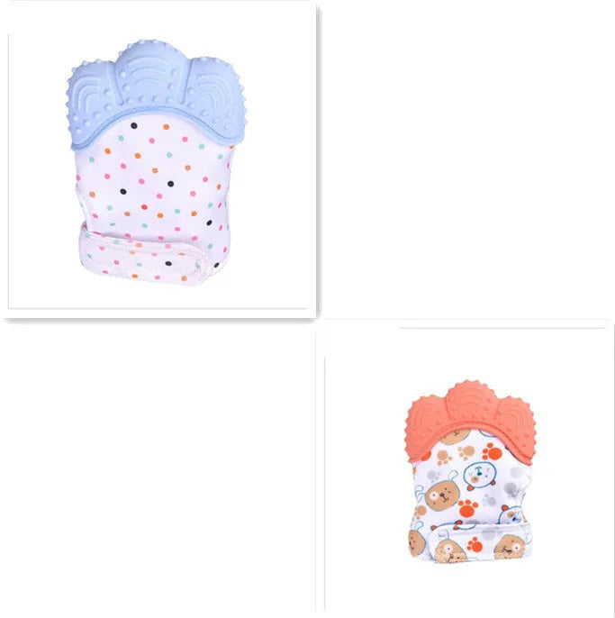 Bébé de dentition bébé anti-morsure silicone molaire gants enfants de jouets sonores - Enfance-Heureuse