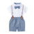 Boys Gentleman Bow Tie Backstrap Shorts Set