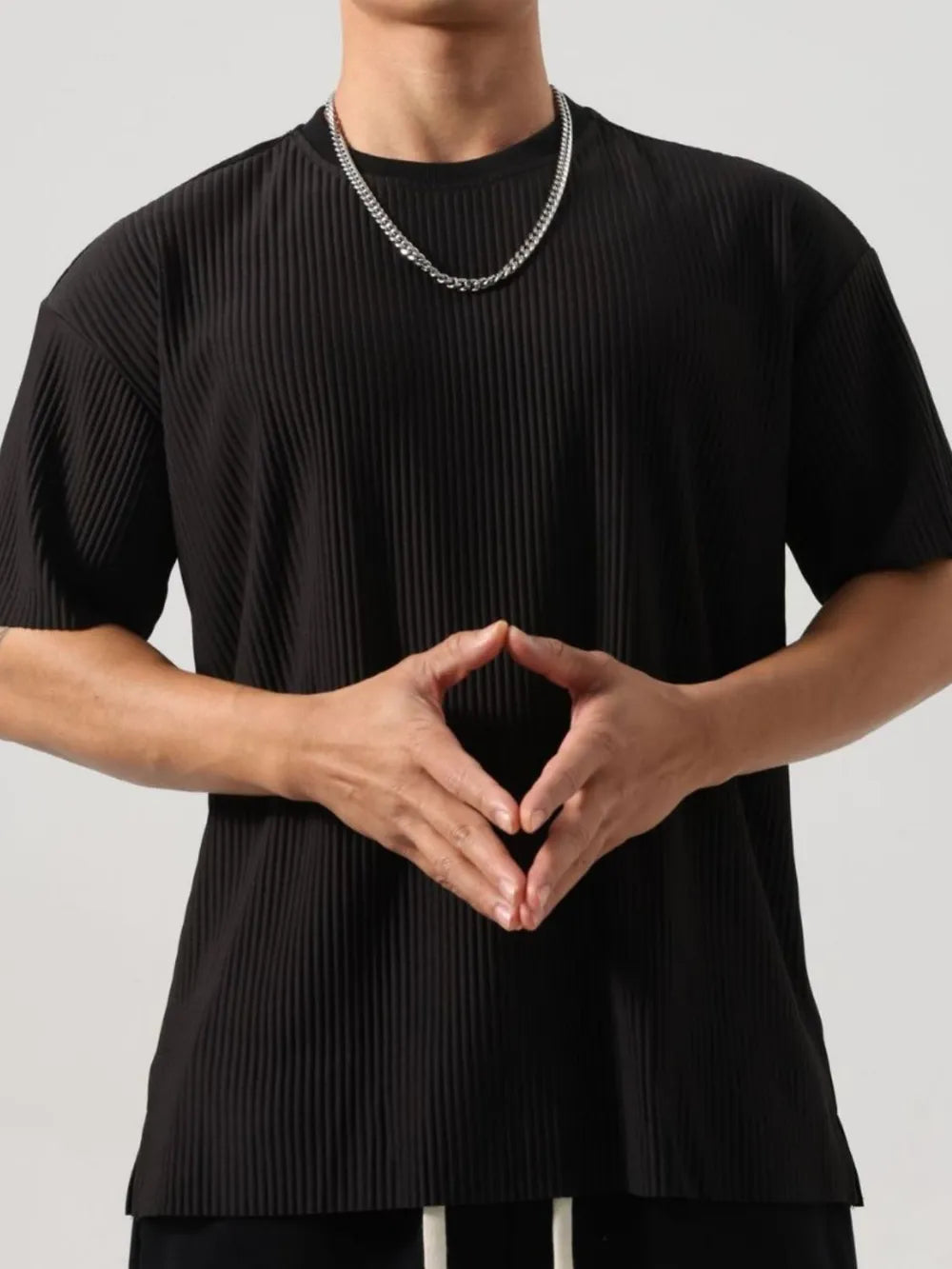 Men's Plus Size Round Neck Half Sleeve T-Shirt - Enfance-Heureuse