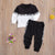 Boys Clothes Suit Long-sleeved Letter Personality Round Solid Color Stretch Trousers - Enfance-Heureuse