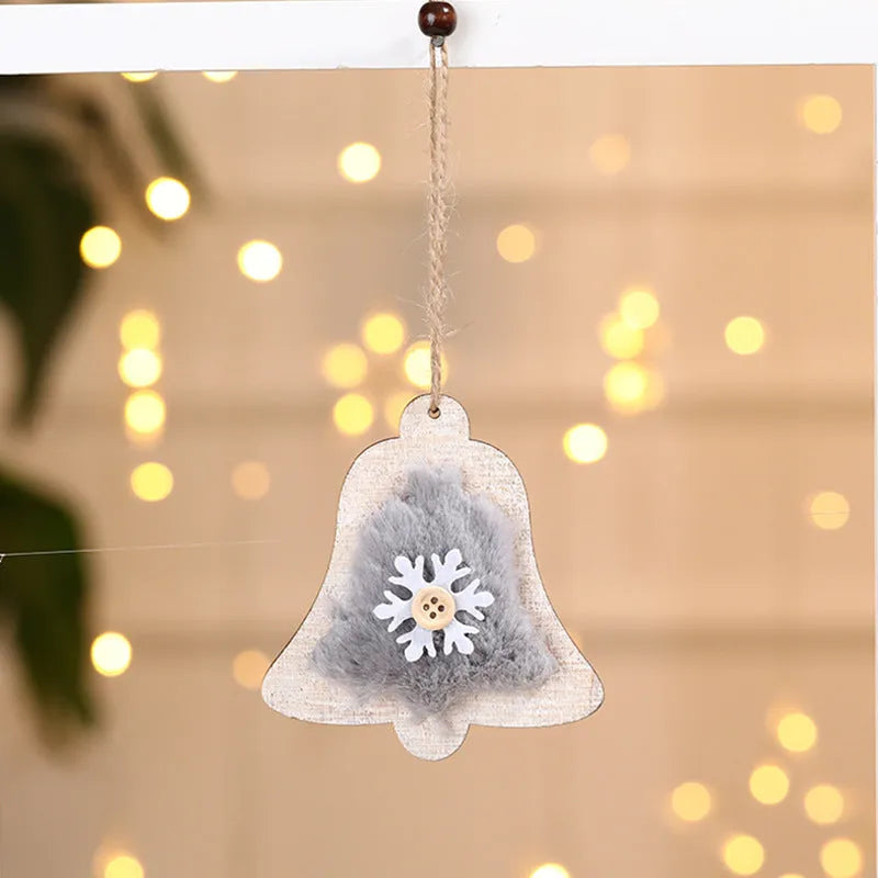 Christmas Tree Wooden Plush Decoration Pendant - Enfance-Heureuse